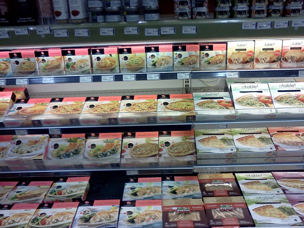 Quiche in the frozen foods section