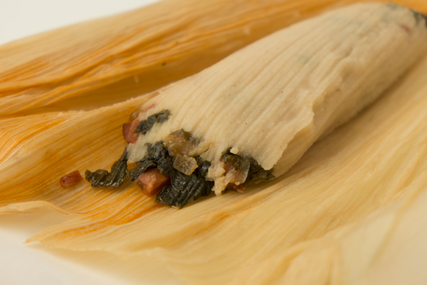 Chorizo and kale tamale