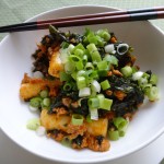 Korean rice cakes with kale