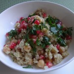 Quinoa, chickpea, and pomegranate salad