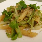 Pasta with cabbage and anchovy-spiked bread crumbs