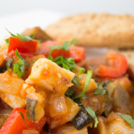 Samfaina: Catalan stew with salt cod and vegetables