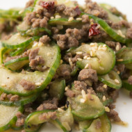 Korean stir-fried cucumber with beef